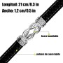 Rebundex Regalos Originales para Hombre Pulsera Cuero Collar Set Hombre Plata Regalo para Padres/Abuelo Navidad San Valentin Día