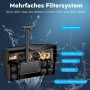 Biling Filtro solar para estanque de 8 W con bomba, 405 l/h, filtro solar con batería, manguera de 1,5 m, 10 boquillas, para