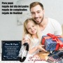 Rebundex Regalos Originales para Hombre Pulsera Cuero Collar Set Hombre Plata Regalo para Padres/Abuelo Navidad San Valentin Día