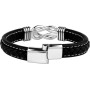 Rebundex Regalos Originales para Hombre Pulsera Cuero Collar Set Hombre Plata Regalo para Padres/Abuelo Navidad San Valentin Día