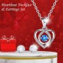 UUEMB Rosa Eterna, Rojo Caja de Regalo de Rosa Preservada con Collar de Corazón y Aretes, Regalo de Cumpleaños de Aniversario