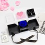 UUEMB Rosa Eterna, Rojo Caja de Regalo de Rosa Preservada con Collar de Corazón y Aretes, Regalo de Cumpleaños de Aniversario
