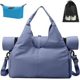 Aucuu Large Gym Bag, Large Yoga Mat Bag, Sports Yoga Mat Bag with Compartment and Multifunctional Pockets with Zipped