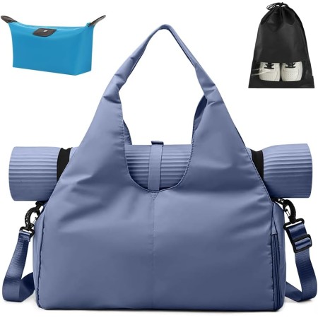 Aucuu Large Gym Bag, Large Yoga Mat Bag, Sports Yoga Mat Bag with Compartment and Multifunctional Pockets with Zipped
