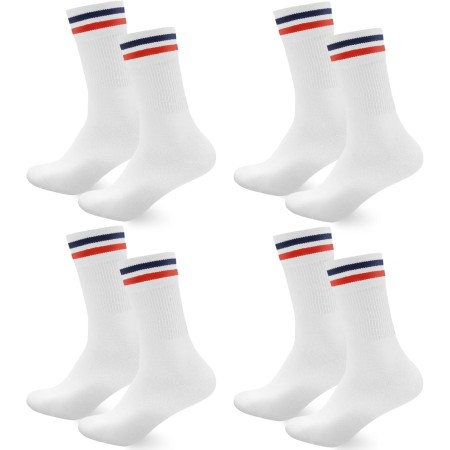 Smart Sir Men's Socks, Women's Sport Socks, Men's Sport Socks (Pack of 4), Men's Cotton White Tennis Socks, Comfortable and Warm
