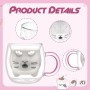 Qinhai Gato Tazas de Café de Cristal,Vasos de Doble Pared con Asa,Tazas de Té de Vidrio Borosilicato, Regalos para Cumpleaños