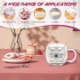 Qinhai Gato Tazas de Café de Cristal,Vasos de Doble Pared con Asa,Tazas de Té de Vidrio Borosilicato, Regalos para Cumpleaños