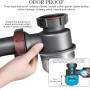 Doble Sifón Lavabo, Ajustable Ahorra Espacio Sifon Cocina para Fregadero en PP, con Tubo de Drenaje Retráctil y Conexiones de 4