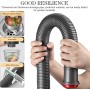Doble Sifón Lavabo, Ajustable Ahorra Espacio Sifon Cocina para Fregadero en PP, con Tubo de Drenaje Retráctil y Conexiones de 4