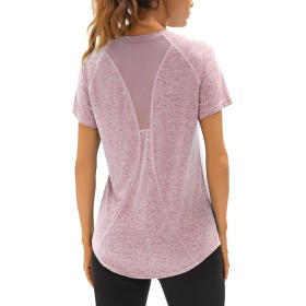 Wayleb Women's Sports T-Shirt Short Sleeve T-Shirt Loose Quick Dry Mesh T-shirts Women Yoga Fitness Top Sportswear Workout