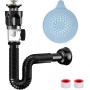 Kit de Desagüe para Fregadero de Baño Antiolor Antiobstrucción Desagüe Fregadero Cocina con Manguera de Drenaje Flexible y Tapón