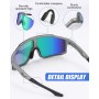 FAOKZE 2 gafas polarizadas para bicicleta, resistentes al viento, para hombre y mujer, protección UV400, para ciclismo,