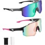 FAOKZE 2 gafas polarizadas para bicicleta, resistentes al viento, para hombre y mujer, protección UV400, para ciclismo,
