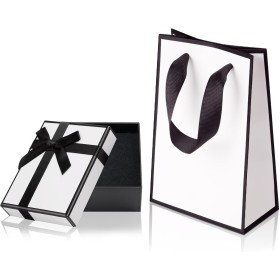 Aucuu 2 Caja de Regalo de Joyería, 9x7x3cm de regalos con lazo, Cajas y Bolsa Cumpleaños, Collar Caja de Pendientes para