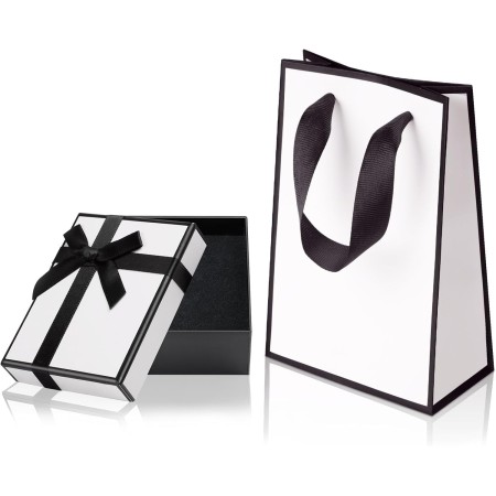 Aucuu 2 Caja de Regalo de Joyería, 9x7x3cm de regalos con lazo, Cajas y Bolsa Cumpleaños, Collar Caja de Pendientes para