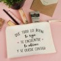 GEBETTER Kit Regalo Mujer 1*Bolso Neceser + 1*Tarjeta + 1*sobre Kraft, Frase Motivadora Cartera Mano Estuche Maquillaje