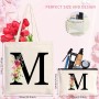Letras Personalizadas Tote, Bolso Tote de Mujer con Inicial y Flores Bolsa de Compras con Bolsillo Interior, Alfabeto Bolso de