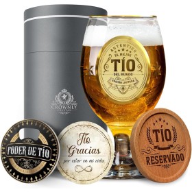 CROWNLY CRYSTAL® Regalos Para Tio Originales Copas De Cerveza Regalos Personalizados Regalo Cumpleaños Hombre Regalos