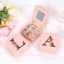 Sinekong Cajas de Joyería Personalizadas Con Inicial, Pequeño Joyero de Viaje con Espejo, Joyero Viaje, Joyero Pequeño para