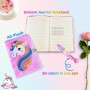 Beihre Diario Secreto Niña, Set de Papelería Unicornio de Peluche con Candados, Bolígrafo y Bolsa de Papelería, Regalos Para