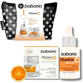 Babaria - Neceser Mujer de Lunares con Crema Vitamina C y Serum Vitamina C - Neceser Viaje Vitamina C Facial | Crema Facial