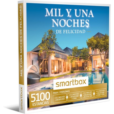 Smartbox - Caja Regalo Mil y una Noches de Felicidad - Idea de Regalo para Parejas - 1 Noche con Desayuno y Cena o SPA para 2