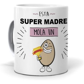 mundohuevo - Taza Cerámica Día de la Madre | Resistente a Microondas y Lavavajillas | Diseño Único y Multiusos | para Mamás y