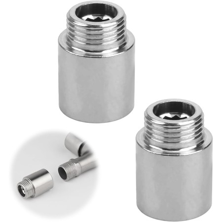 Extensión de grifo de 2 unidades, 1/2 pulgadas x 10 mm, extensión de rosca de cabezal de ducha para extensión de grifo,