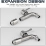 Extensión de grifo de 2 unidades, 1/2 pulgadas x 10 mm, extensión de rosca de cabezal de ducha para extensión de grifo,