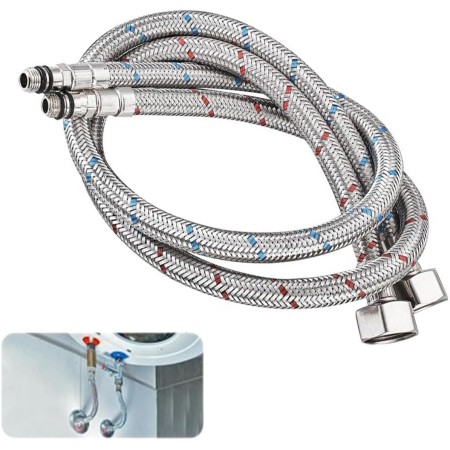 Mezcladora Flexible eililong, 2 Juegos de mangueras de Fregadero de Cocina de 80 cm de Largo para conectar grifos de Cocina