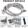Mezcladora Flexible eililong, 2 Juegos de mangueras de Fregadero de Cocina de 80 cm de Largo para conectar grifos de Cocina