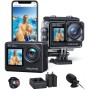 WOLFANG Sports Camera GA200 4K 24MP Dual Screen WiFi Video Camera, 40M Waterproof Water Camera, 170° Wide Angle, Enhanced EIS