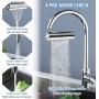 Extensión de Grifo Multifuncional 4 en 1, Grifo de Cocina de Cascada Giratorio 360°, Extensión de Grifo, Accesorio de Grifo de