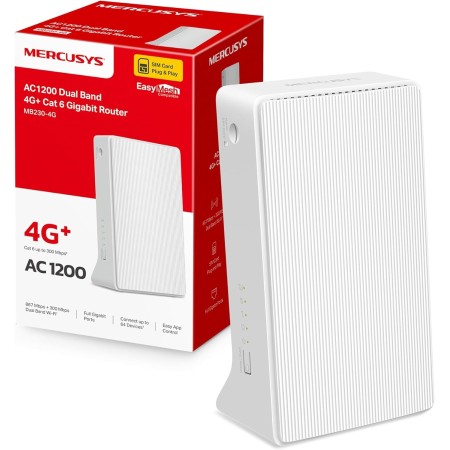 Mercusys MB115-4G 300 Mbps Wireless N 4G LTE Router, WiFi 300 Mbps + SIM Instantáneo + 4 Antenas Potentes, Cobertura Máxima para