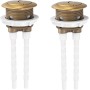 HpLive Botón de cisterna de inodoro dorado cepillado de 38 mm, doble descarga de inodoro, cisterna de inodoro de acoplamiento