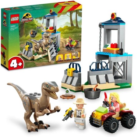LEGO 76957 Jurassic Park Escapada del Velociraptor, Juguete de Construcción para Niños y Niñas a Partir de 4 años, Set con
