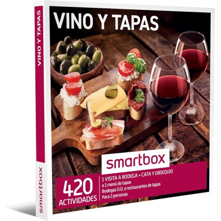 Smartbox - Caja Regalo Vino y Tapas - Idea de Regalo Vino - Visita a Bodega con cata y obsequio o menú de Tapas para 2 Personas
