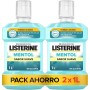 Listerine Mentol Sabor Suave (2 x 1 L), enjuague bucal con flúor, colutorio encías con 24 h de protección y 0% alcohol, enjuague