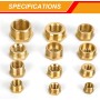1/2" Macho a 1/8" Hembra Latón Roscado Accesorios de Tubería, Hexagonal Hexagonal Conector Reductor de Tubería Roscada para