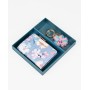 PACO MARTINEZ Set de Regalo para Mujer, Caja Regalo con Cartera Billetero para Mujer con Color Rosa y Llavero Flor a Juego, Idea
