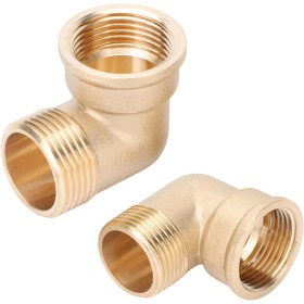 2 Piezas Ángulo de Codo de Latón 90° - 3/4" IG/AG, Ø20 mm Rosca Interna × Rosca Externa, Ángulo de Tubería de 3/4 Pulgadas,