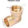 2 Piezas Ángulo de Codo de Latón 90° - 3/4" IG/AG, Ø20 mm Rosca Interna × Rosca Externa, Ángulo de Tubería de 3/4 Pulgadas,