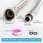 2 Piezas Latiguillos de Fontanería, Manguera de Conexión Flexible Mangueras de Grifo de Trenzadas G3/8 x M10, Latiguillos de