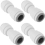 SG Store 4 Piezas Conector de Agua para Tubería de Ajuste A Presión Recto de 12 Mm Acoplamiento Recto de 12 Mm Pieza de Repuesto