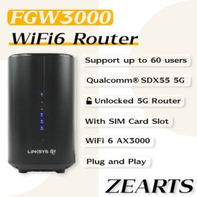 Linksys FGW3000 5G WiFi 6 AX3000 WiFi Router Qualcomm SDX-55+QCN5054+Q