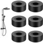 Rosetas de Acero Inoxidable, 30mm, 6 Piezas Roseta de Cubierta Negra, Embellecedor Grifo Ducha, Cubierta de Ducha Decorativa de