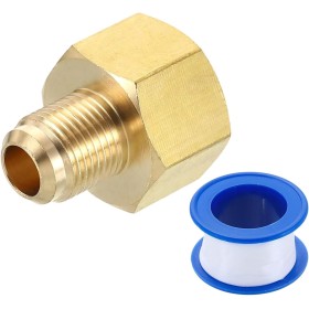 sourcing map Adaptador de tubería de latón, 3/8 SAE macho x 5/8 SAE hembra, adaptador de tubo acampanado para línea de gas de