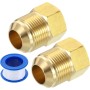 sourcing map Adaptador de tubería de latón, 3/8 SAE macho x 5/8 SAE hembra, adaptador de tubo acampanado para línea de gas de