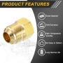 sourcing map Adaptador de tubería de latón, 3/8 SAE macho x 5/8 SAE hembra, adaptador de tubo acampanado para línea de gas de