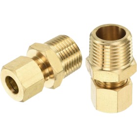 sourcing map 10 accesorios de tubo de compresión de latón, tubo de 5/16 pulgadas OD x 3/8 pulgadas NPT macho adaptador de